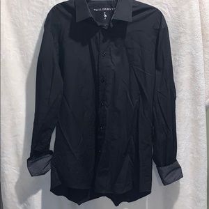 Men’s Shaped Fit Tailorbyrd Black Dress Shirt